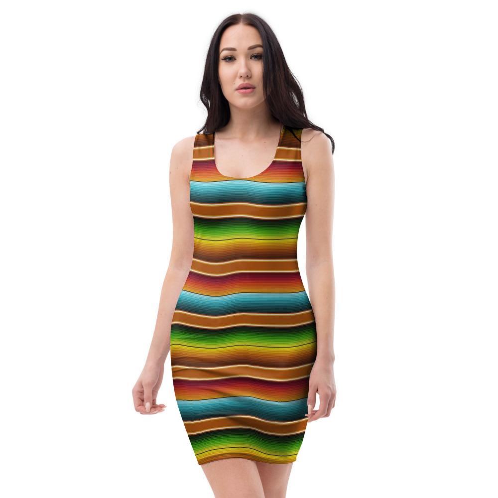 Serape Print Bodycon Dress-grizzshop