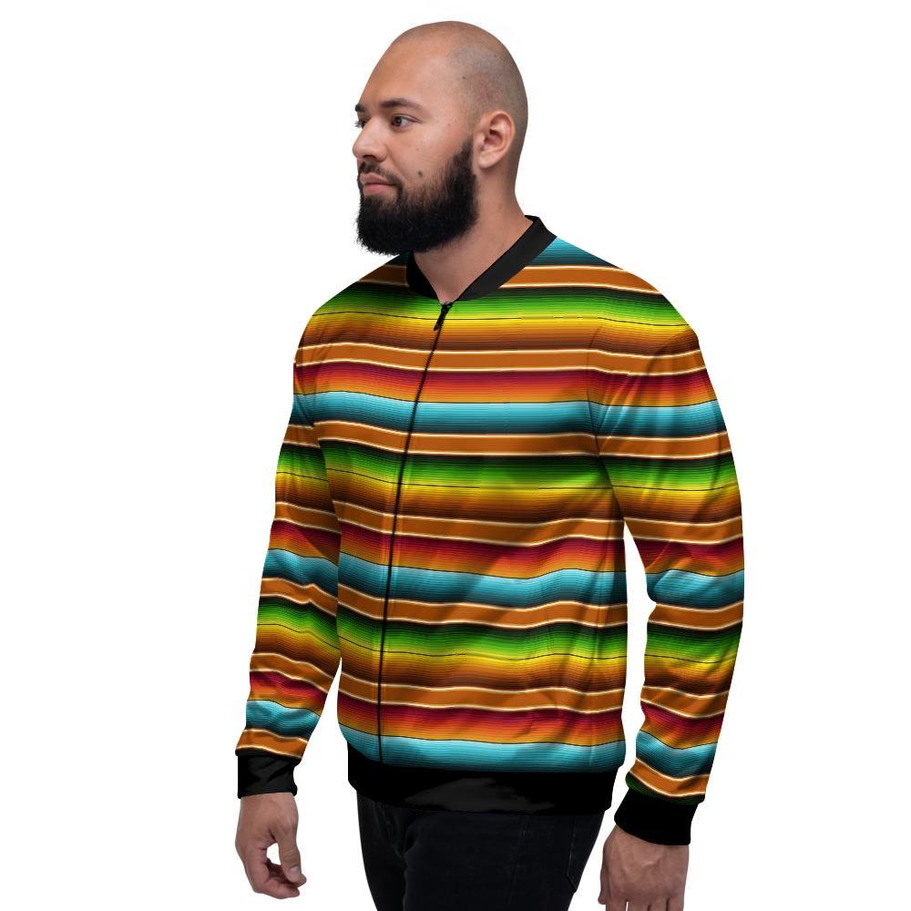 Serape Print Men's Bomber Jacket-grizzshop