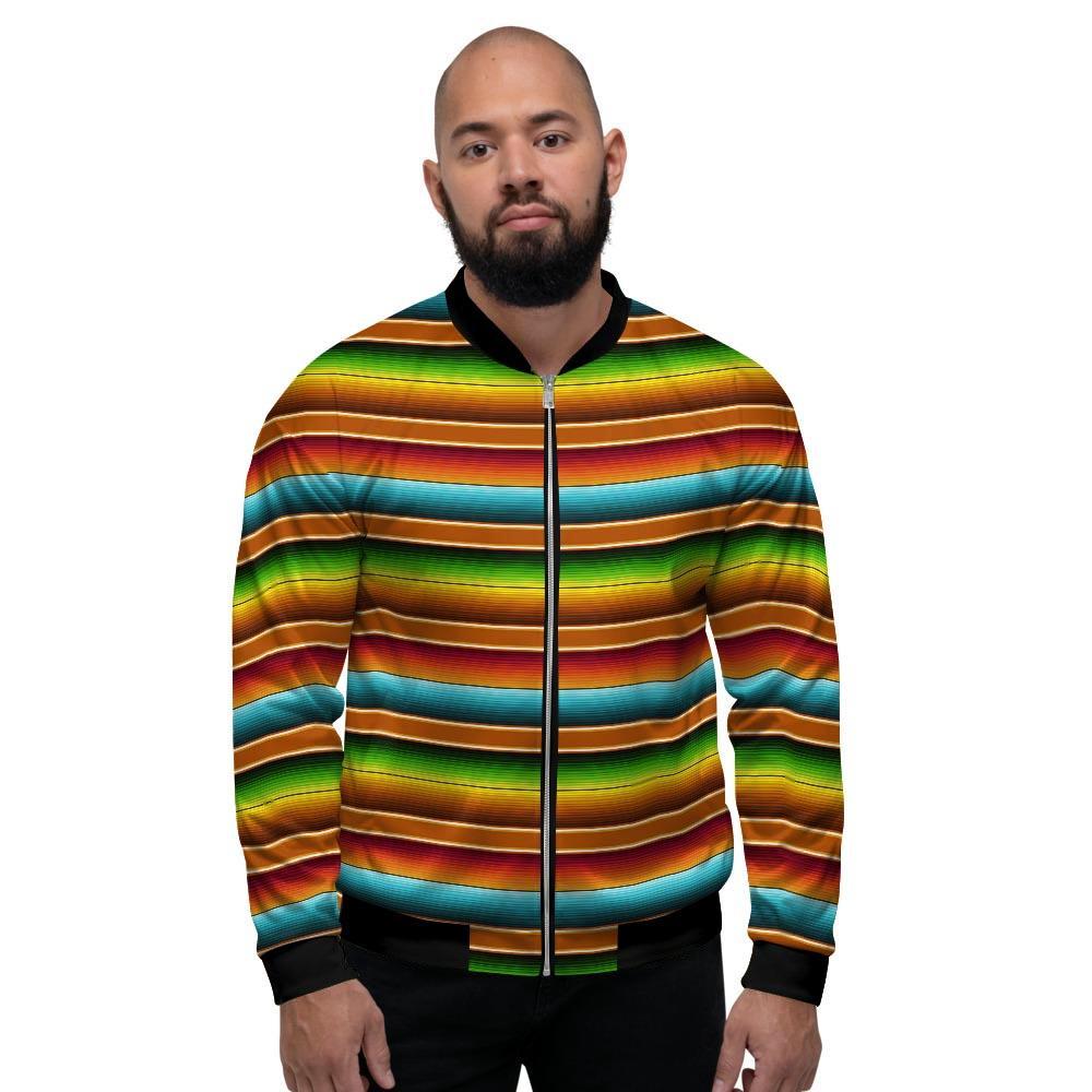 Serape Print Men's Bomber Jacket-grizzshop