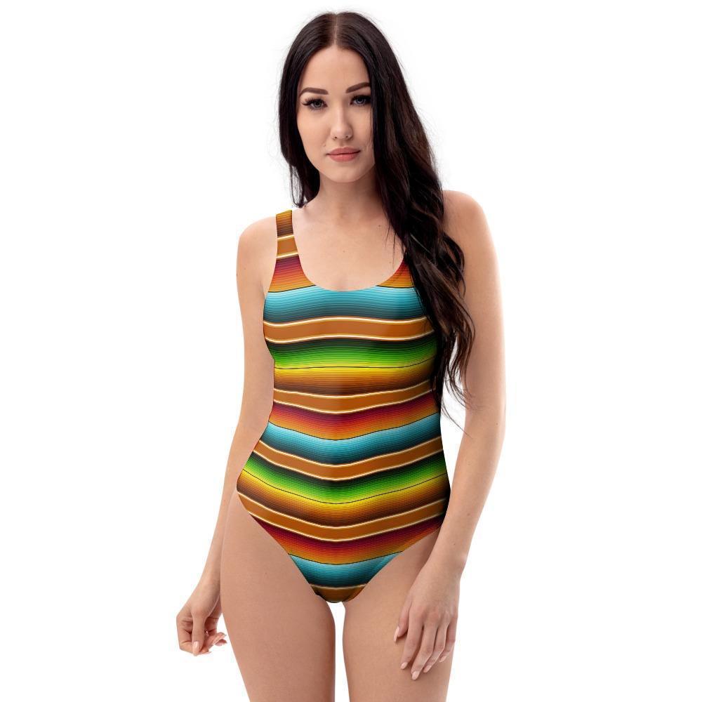 Serape Print One Piece Swimsuite-grizzshop