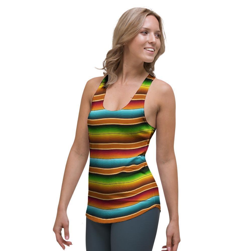 Serape Print Women's Racerback Tank Top-grizzshop