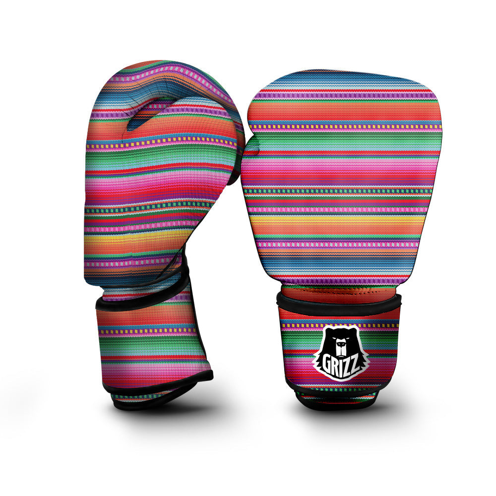 Serape Stripe Colorful Mexican Print Boxing Gloves-grizzshop