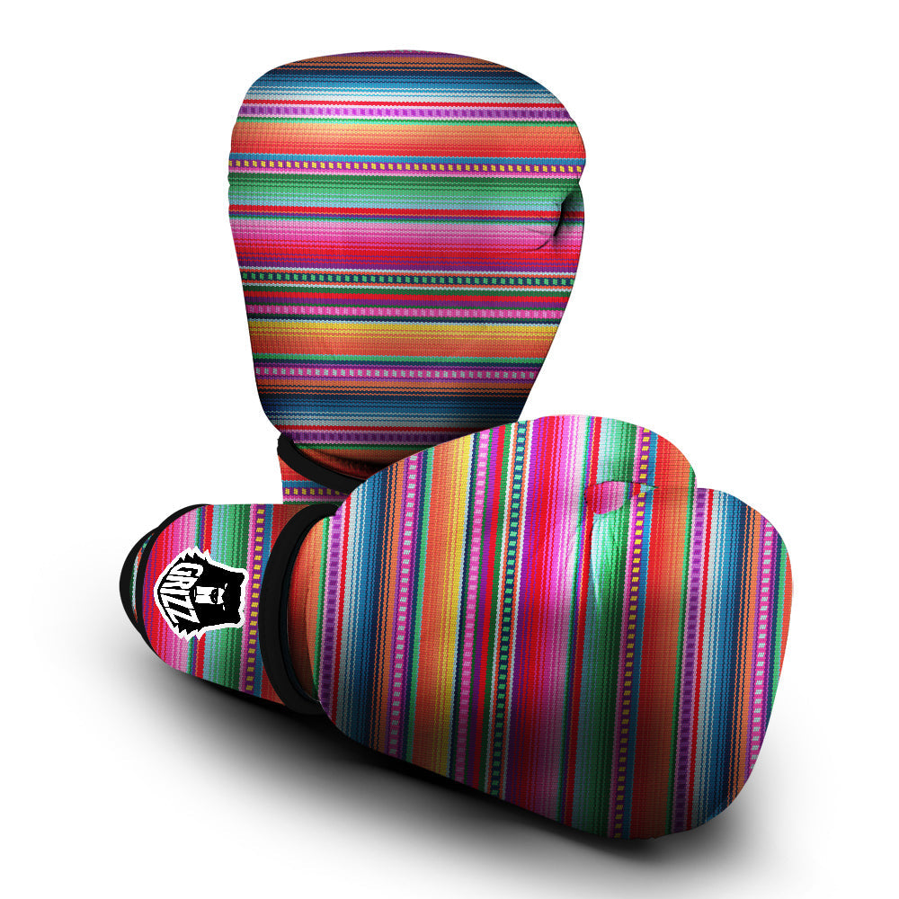 Serape Stripe Colorful Mexican Print Boxing Gloves-grizzshop