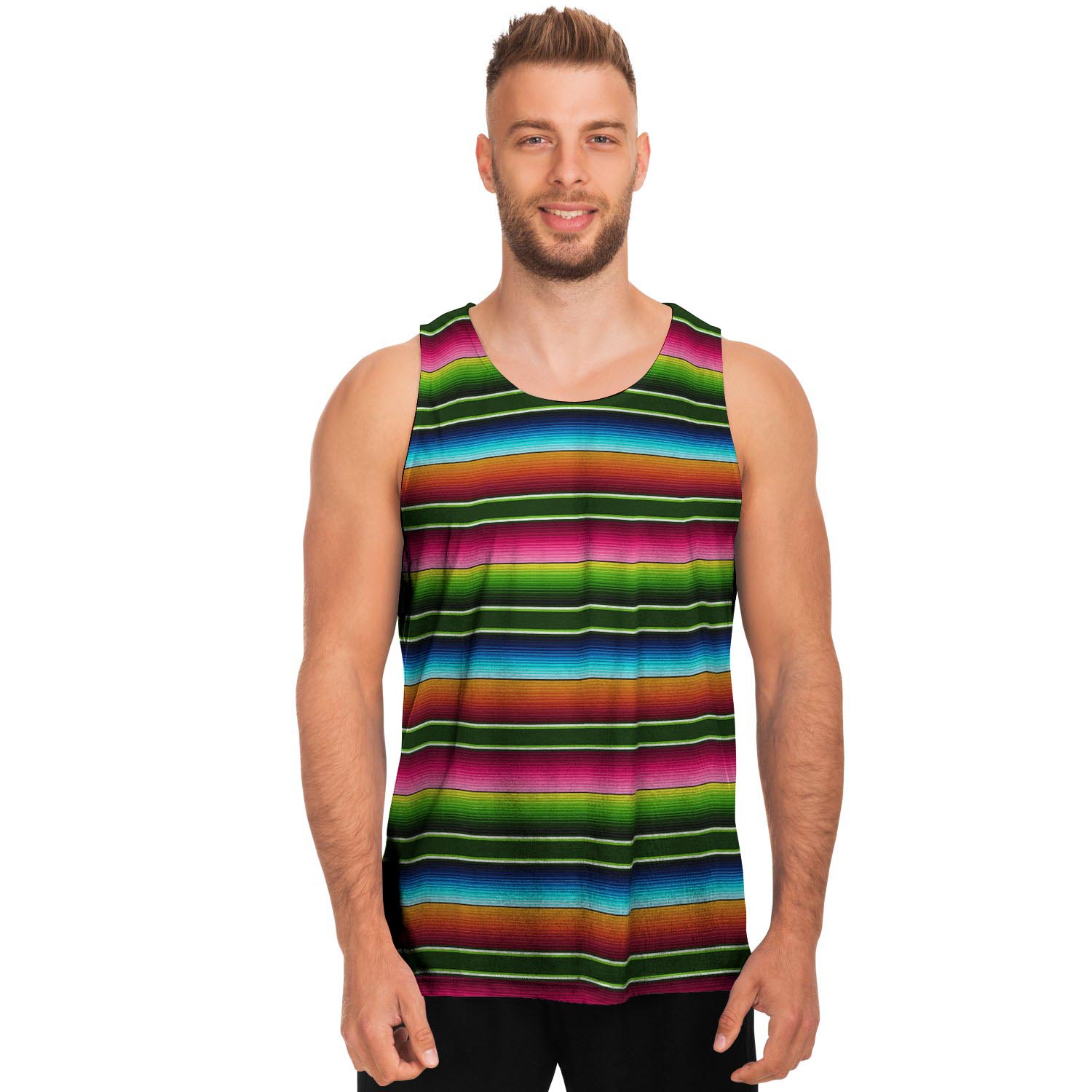 Serape Baja Mexican Men's Tank Tops-grizzshop
