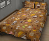 Set Coffee Pattern Print Bed Set Quilt-grizzshop