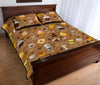 Set Coffee Pattern Print Bed Set Quilt-grizzshop