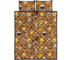 Set Coffee Pattern Print Bed Set Quilt-grizzshop