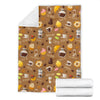 Set Coffee Pattern Print Blanket-grizzshop