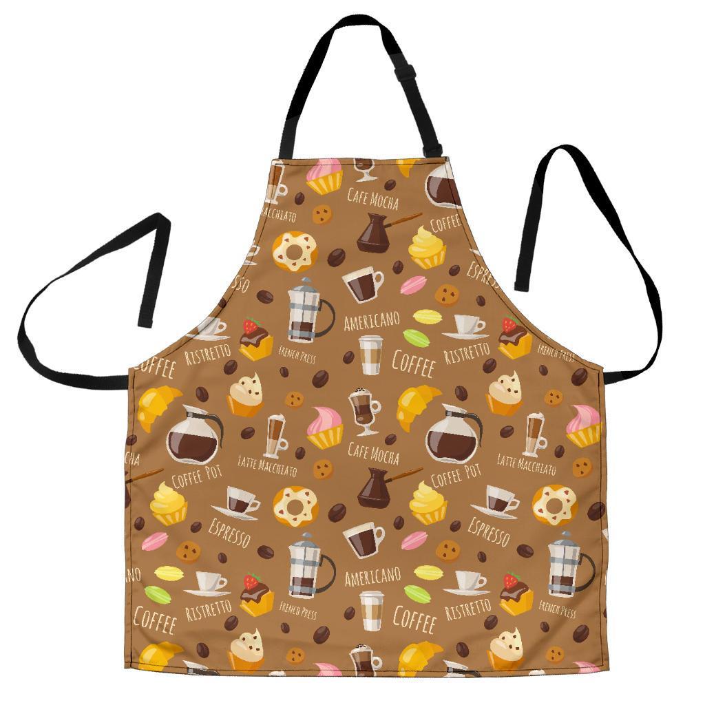 Set Coffee Pattern Print Men's Apron-grizzshop