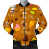 Set Coffee Pattern Print Men's Bomber Jacket-grizzshop