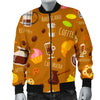 Set Coffee Pattern Print Men's Bomber Jacket-grizzshop