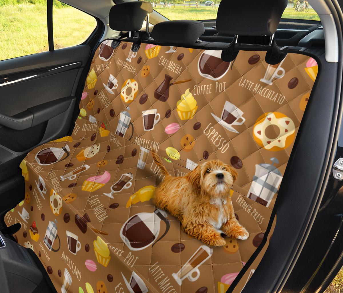 Set Coffee Pattern Print Pet Car Seat Cover-grizzshop