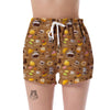 Set Coffee Pattern Print Women's Shorts-grizzshop