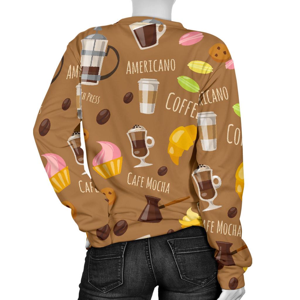 Set Coffee Pattern Print Women's Sweatshirt-grizzshop