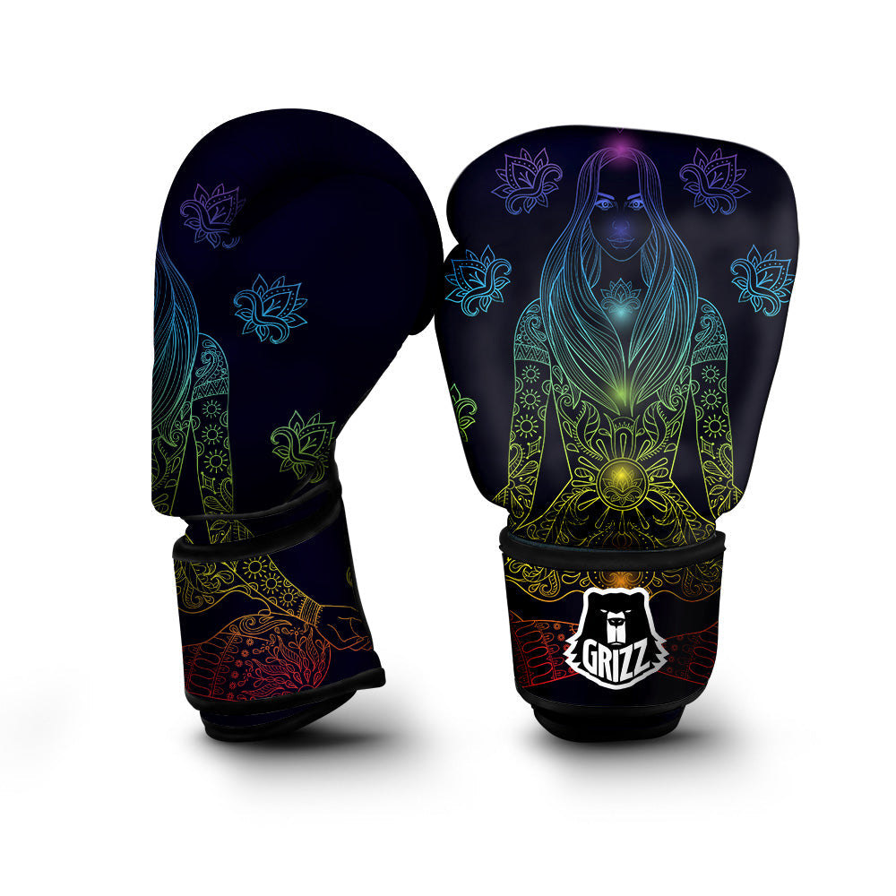 Seven Chakras Bohemian Print Boxing Gloves-grizzshop
