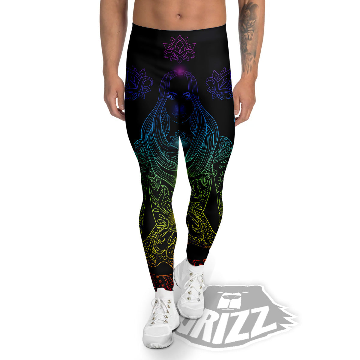 Seven Chakras Bohemian Print Men's Leggings-grizzshop