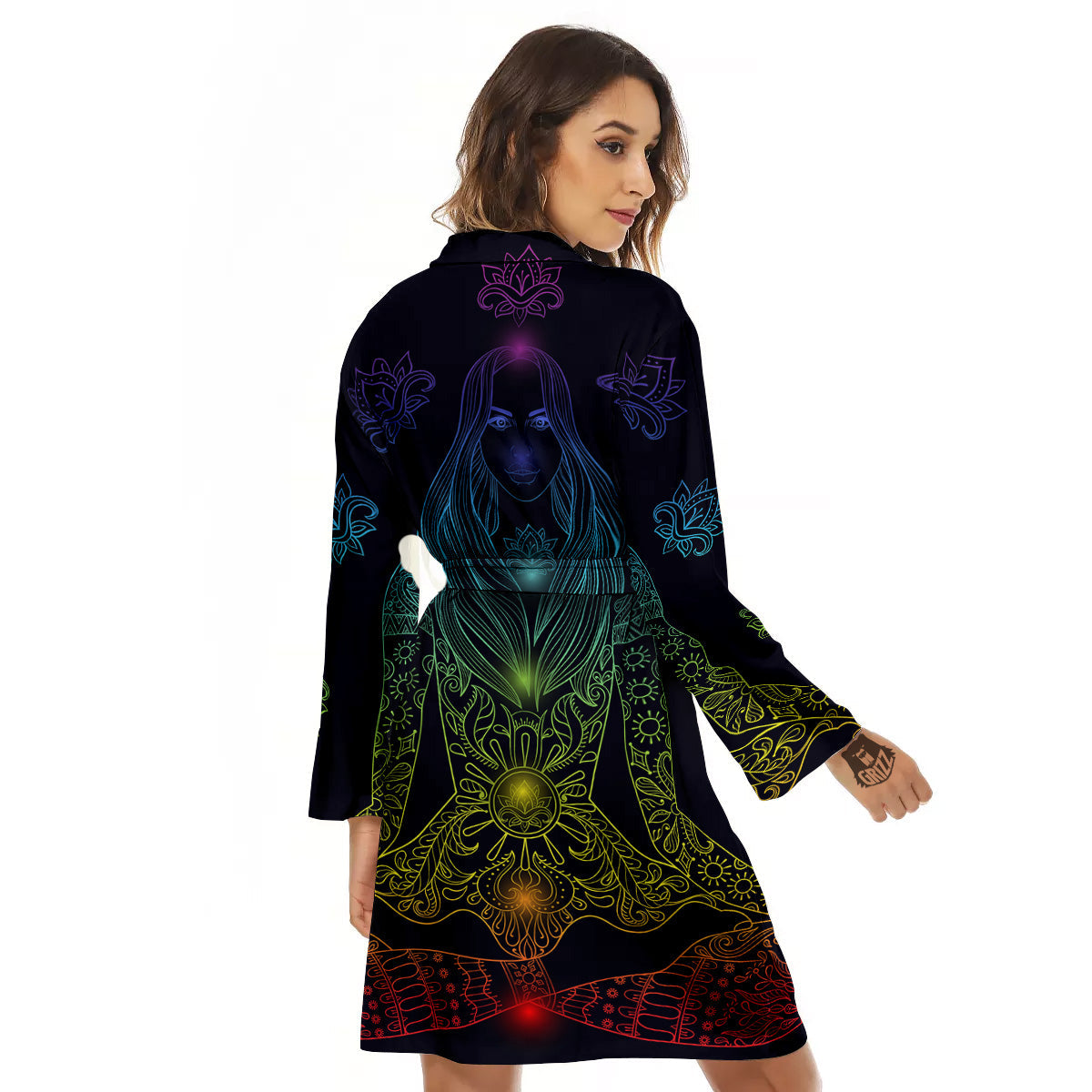 Seven Chakras Bohemian Print Women's Robe-grizzshop