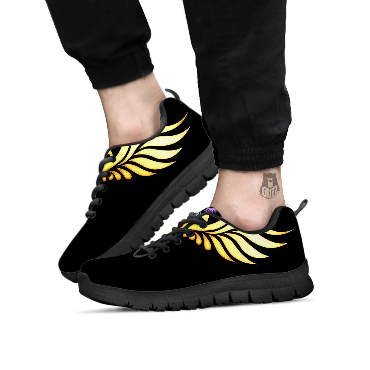 Seven Chakras Caduceus Print Black Sneaker-grizzshop