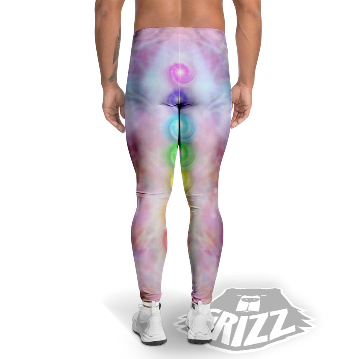 Seven Chakras Colorful Print Men's Leggings-grizzshop