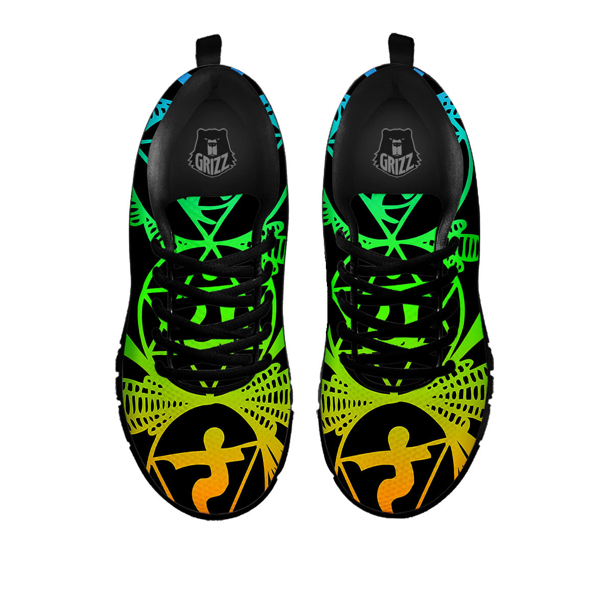 Seven Chakras Spiritual Print Black Sneaker-grizzshop