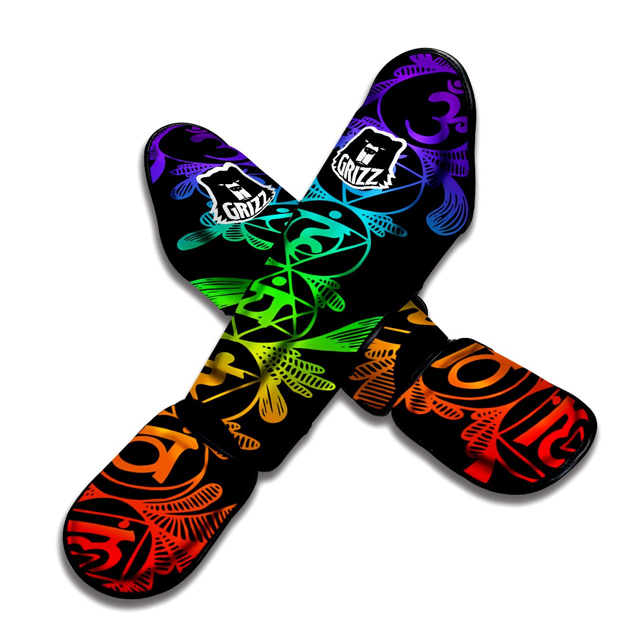 Seven Chakras Spiritual Print Muay Thai Shin Guards-grizzshop