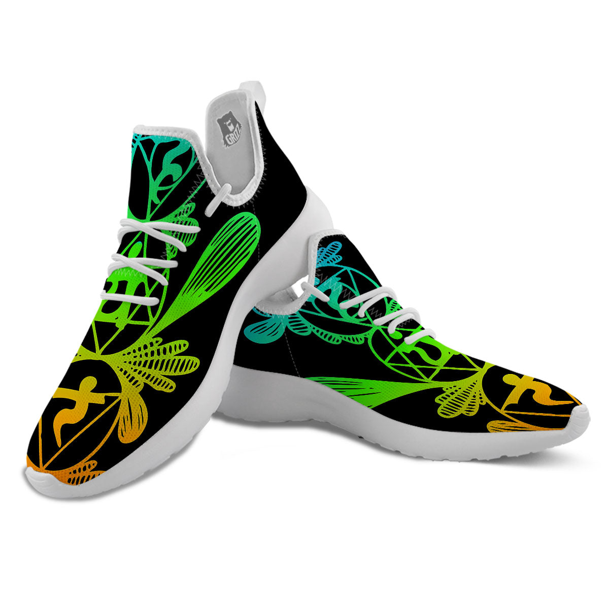 Seven Chakras Spiritual Print White Athletic Shoes-grizzshop