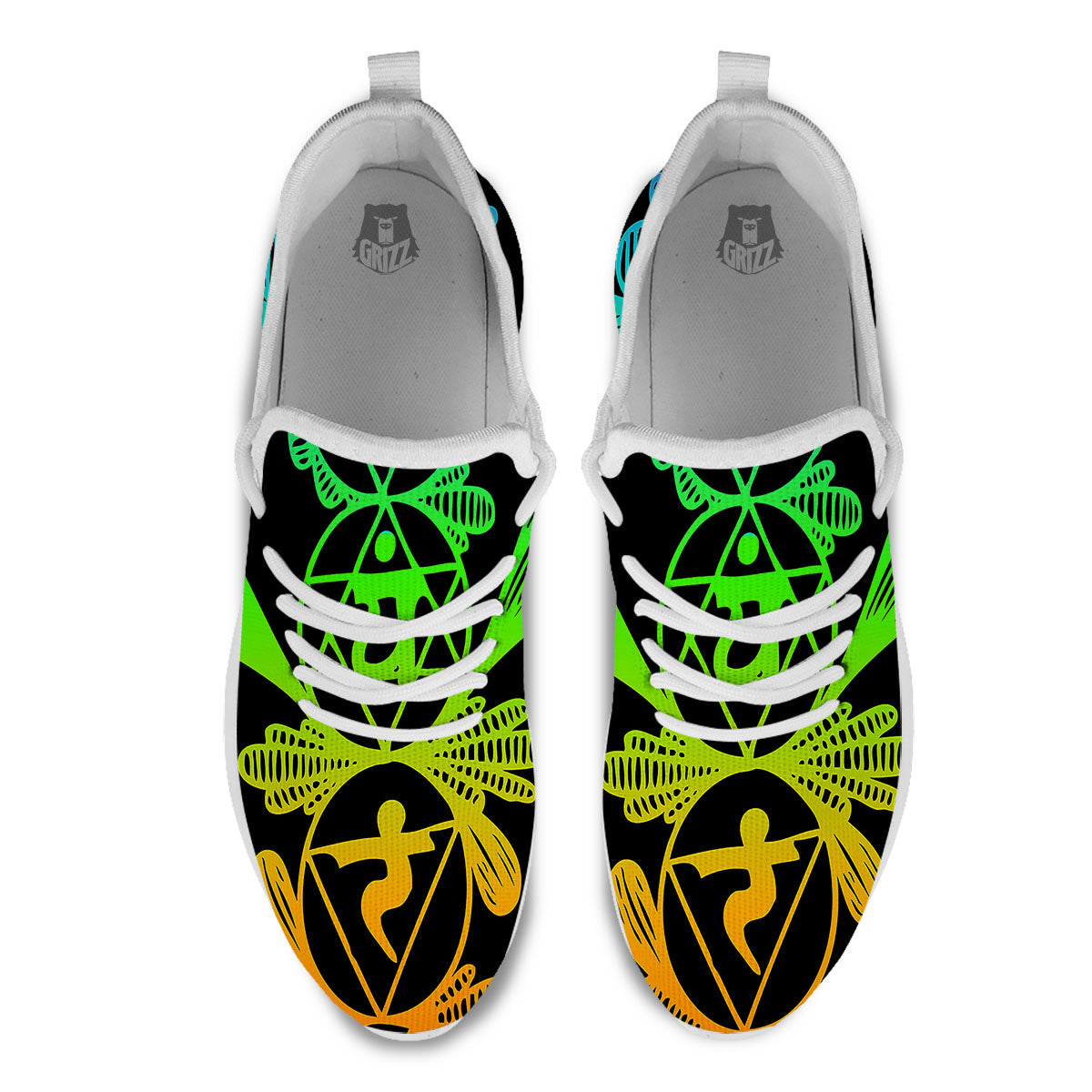 Seven Chakras Spiritual Print White Athletic Shoes-grizzshop