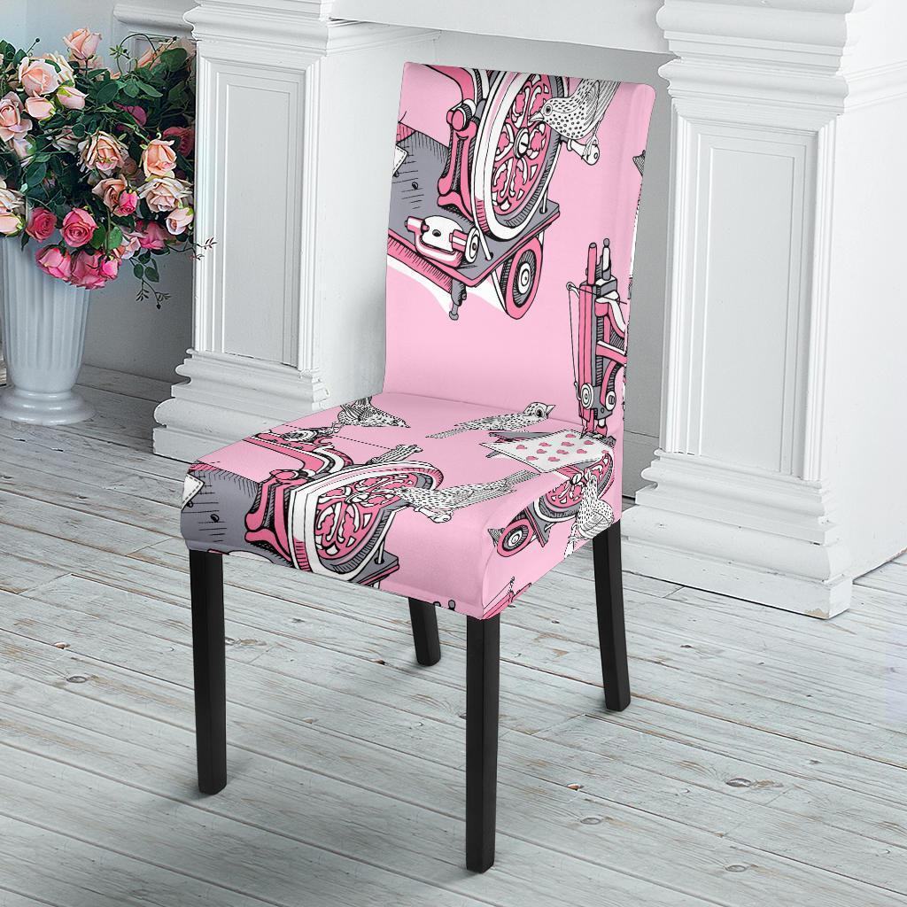 Sewing Machine Pattern Print Chair Cover-grizzshop