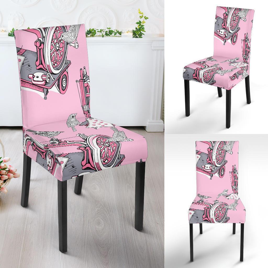 Sewing Machine Pattern Print Chair Cover-grizzshop