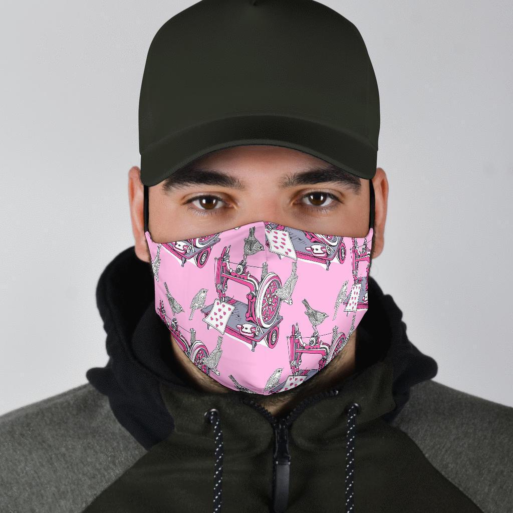 Sewing Machine Pattern Print Face Mask-grizzshop