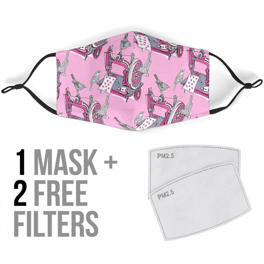 Sewing Machine Pattern Print Face Mask-grizzshop