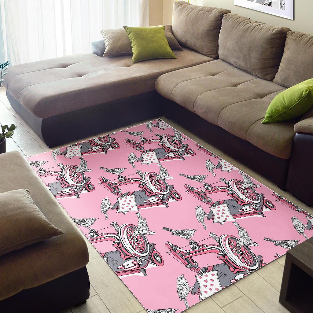 Sewing Machine Pattern Print Floor Mat-grizzshop