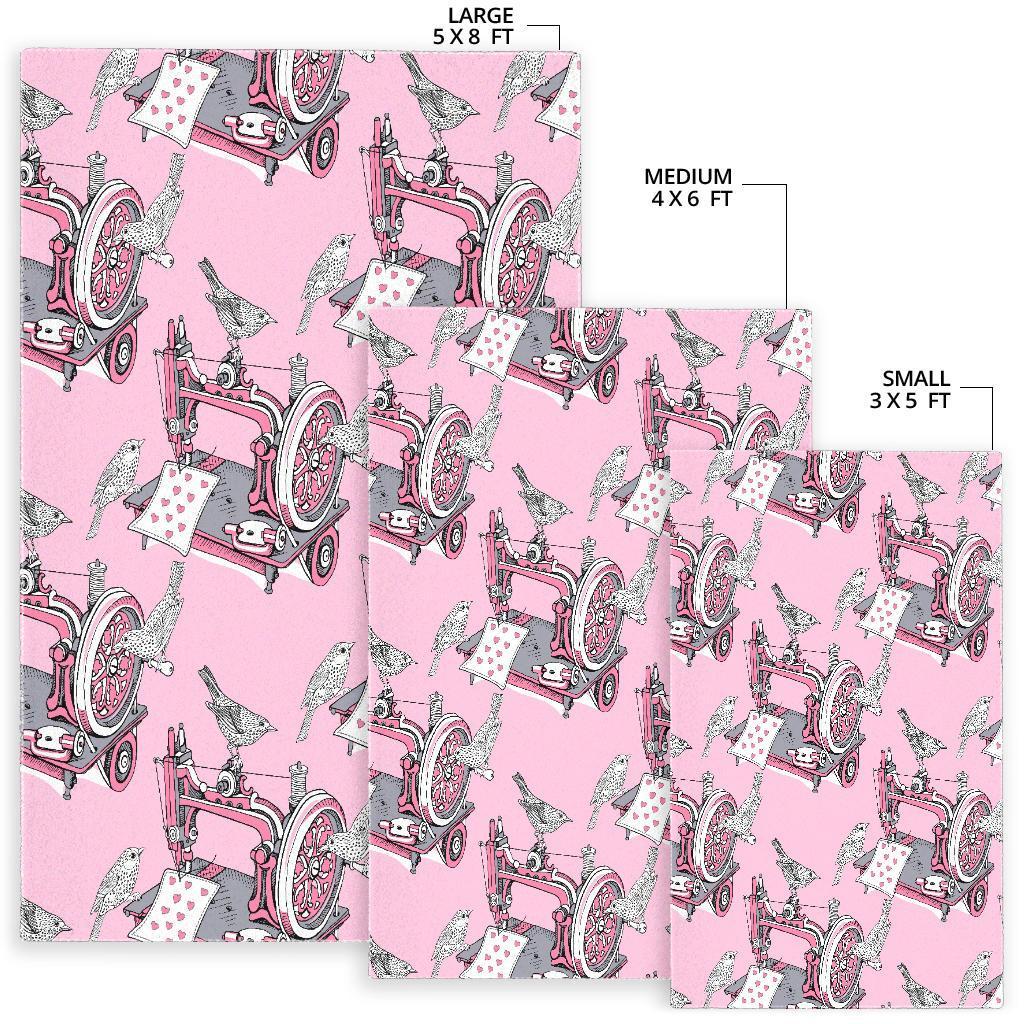 Sewing Machine Pattern Print Floor Mat-grizzshop