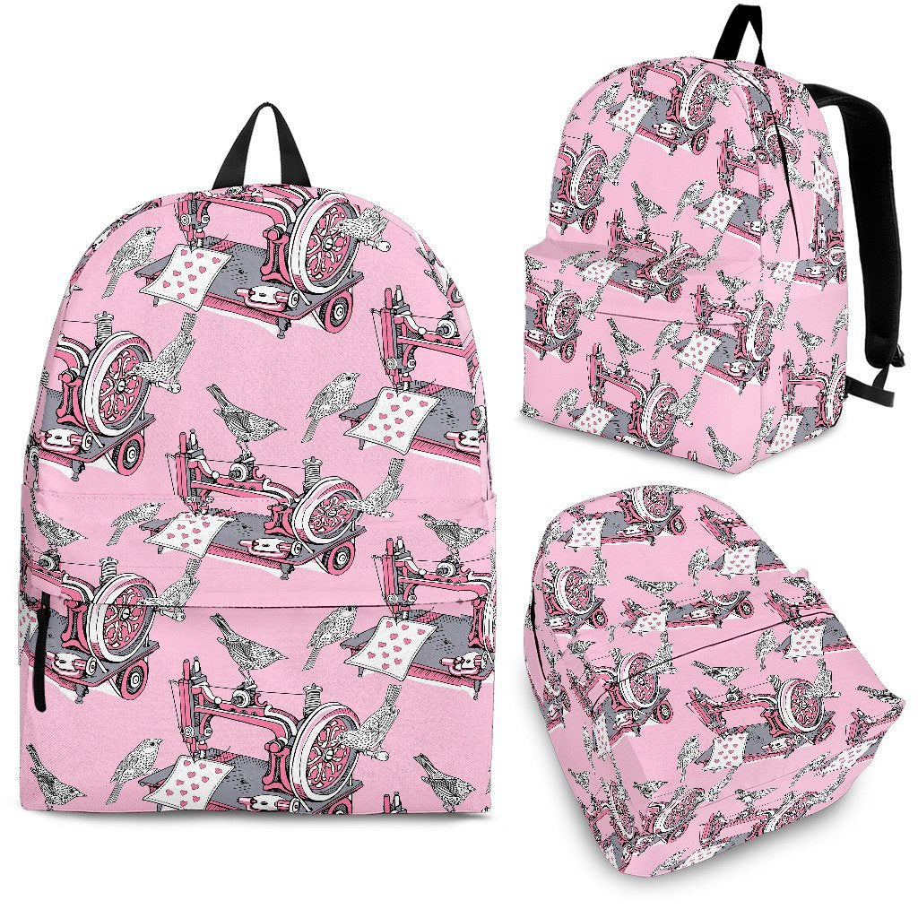 Sewing Machine Pattern Print Premium Backpack-grizzshop