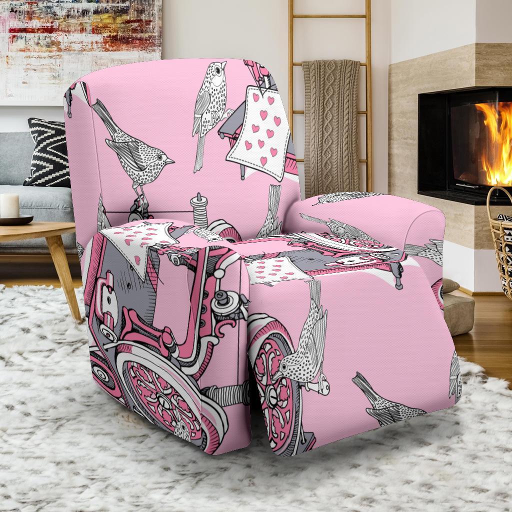 Sewing Machine Pattern Print Recliner Cover-grizzshop