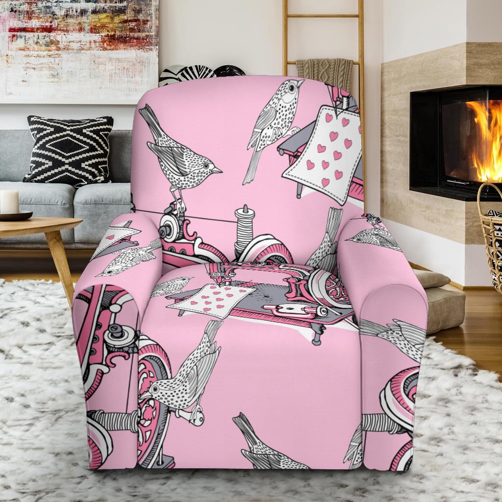 Sewing Machine Pattern Print Recliner Cover-grizzshop