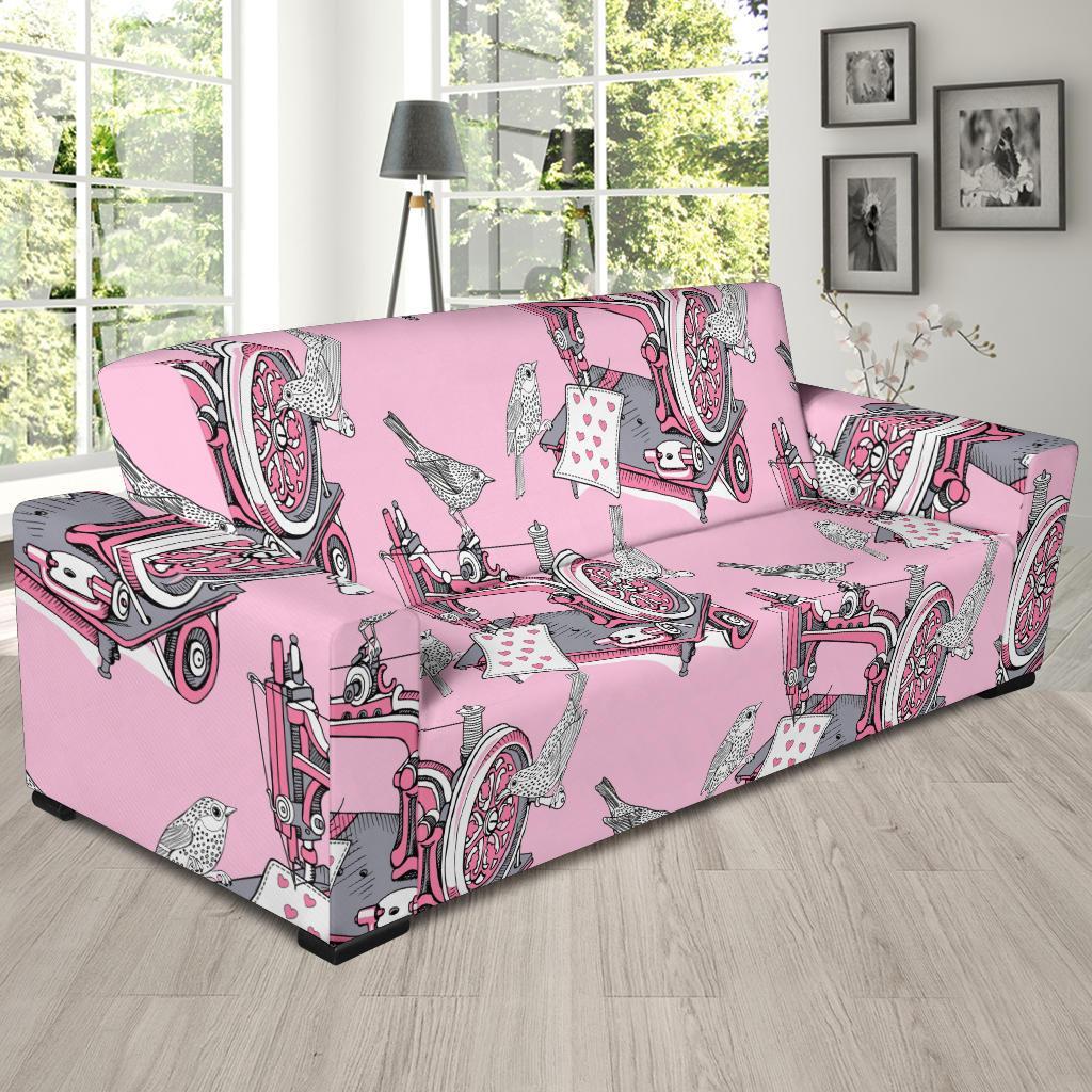 Sewing Machine Pattern Print Sofa Covers-grizzshop