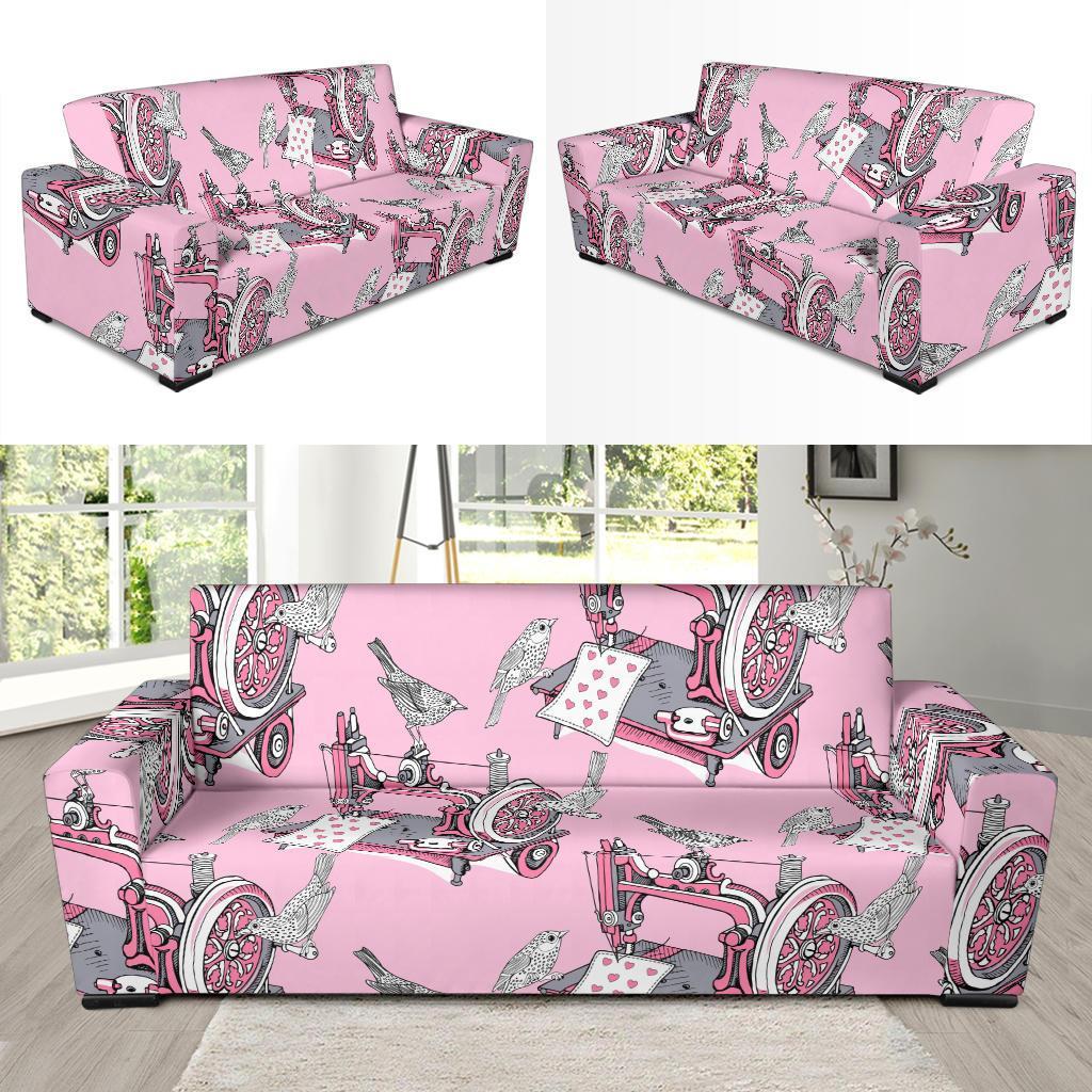 Sewing Machine Pattern Print Sofa Covers-grizzshop