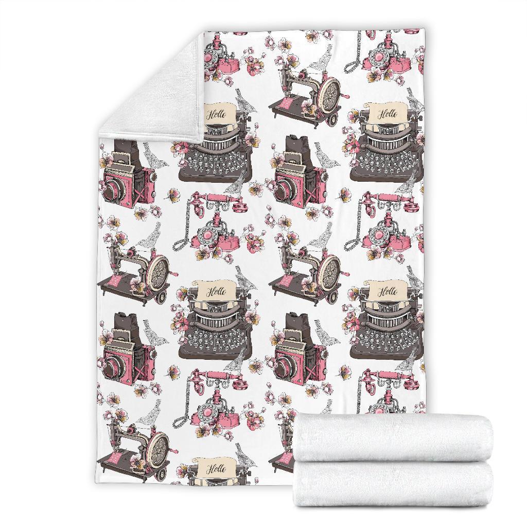 Sewing Machine Print Pattern Blanket-grizzshop
