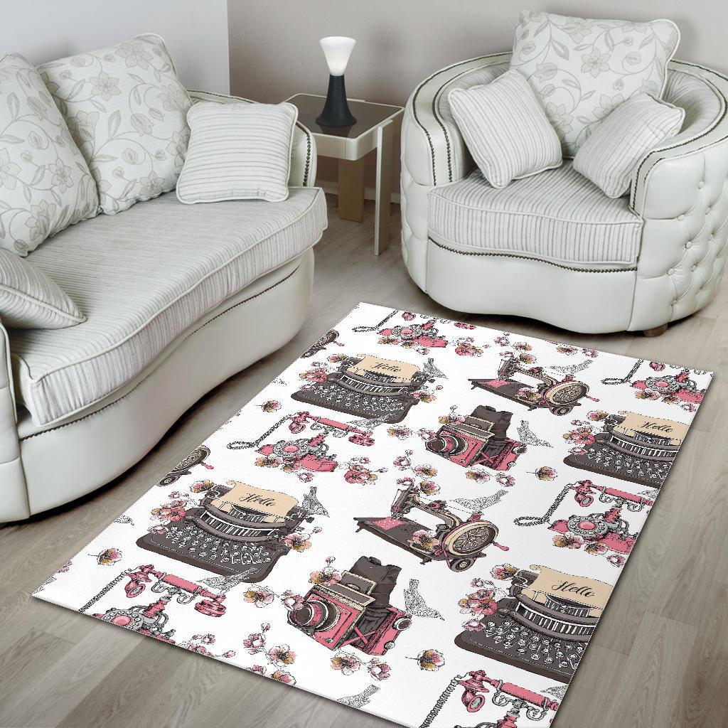 Sewing Machine Print Pattern Floor Mat-grizzshop