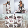 Sewing Machine Print Pattern Hooded Blanket-grizzshop