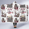 Sewing Machine Print Pattern Hooded Blanket-grizzshop