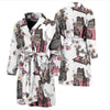 Sewing Machine Print Pattern Men Long Robe-grizzshop