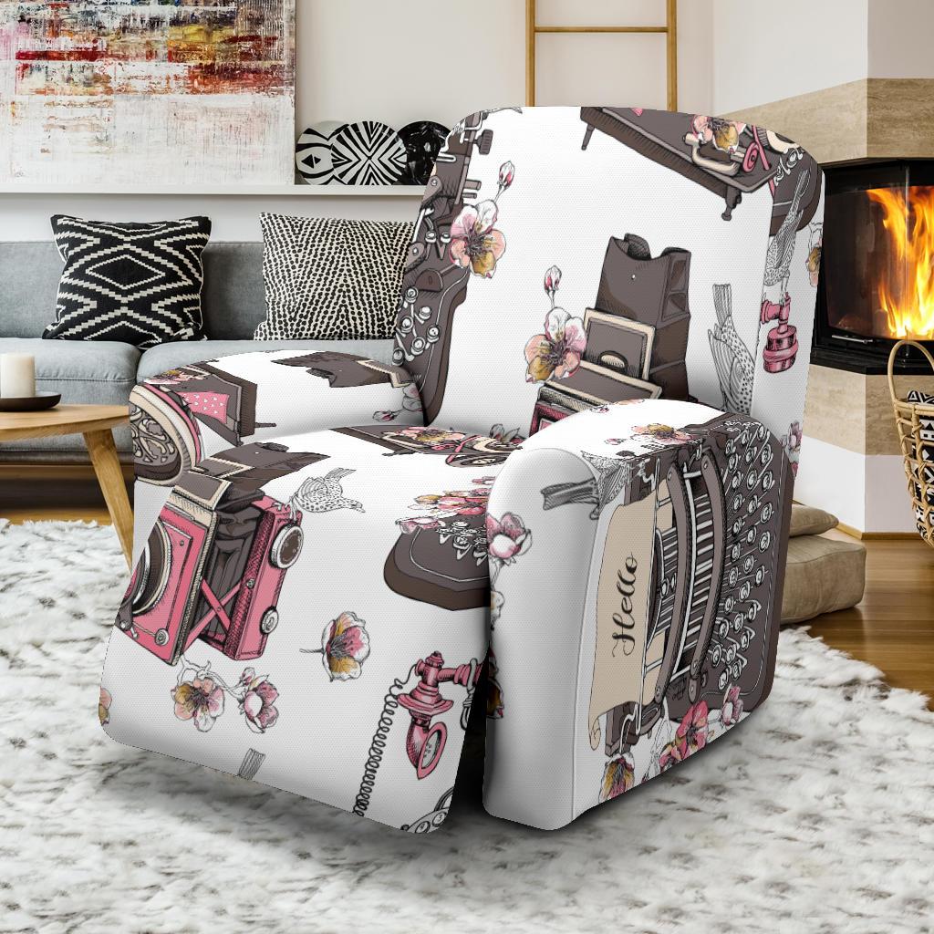 Sewing Machine Print Pattern Recliner Cover-grizzshop