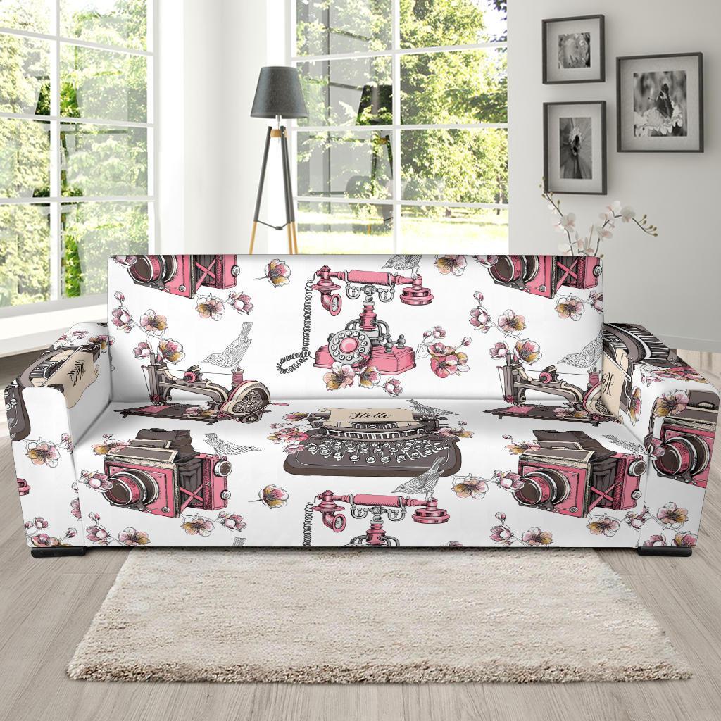 Sewing Machine Print Pattern Sofa Covers-grizzshop