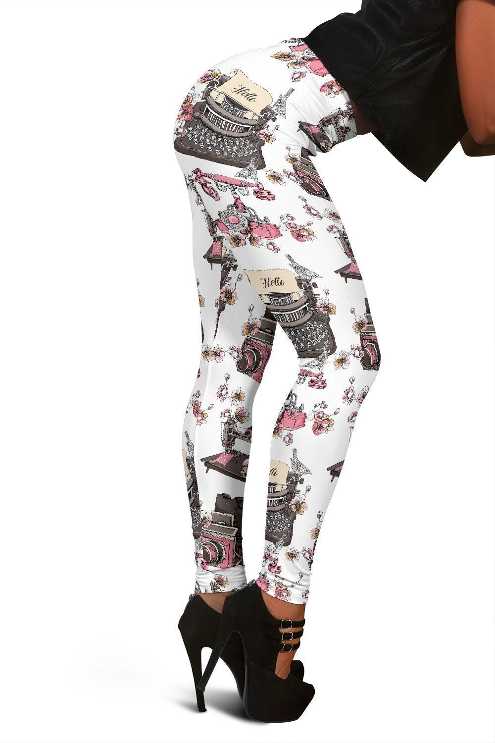 Sewing Machine Print Pattern Women Leggings-grizzshop