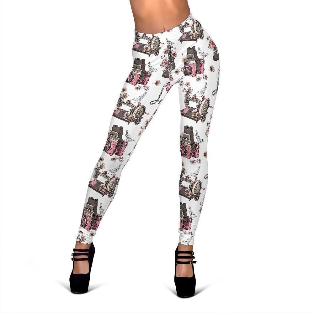 Sewing Machine Print Pattern Women Leggings-grizzshop