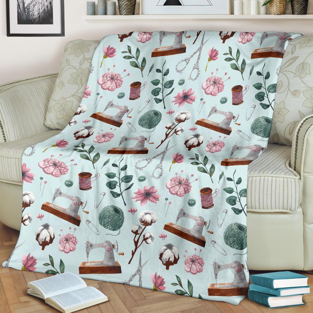 Sewing Pattern Print Blanket-grizzshop