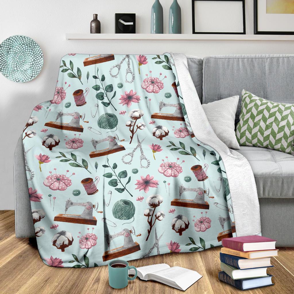 Sewing Pattern Print Blanket-grizzshop