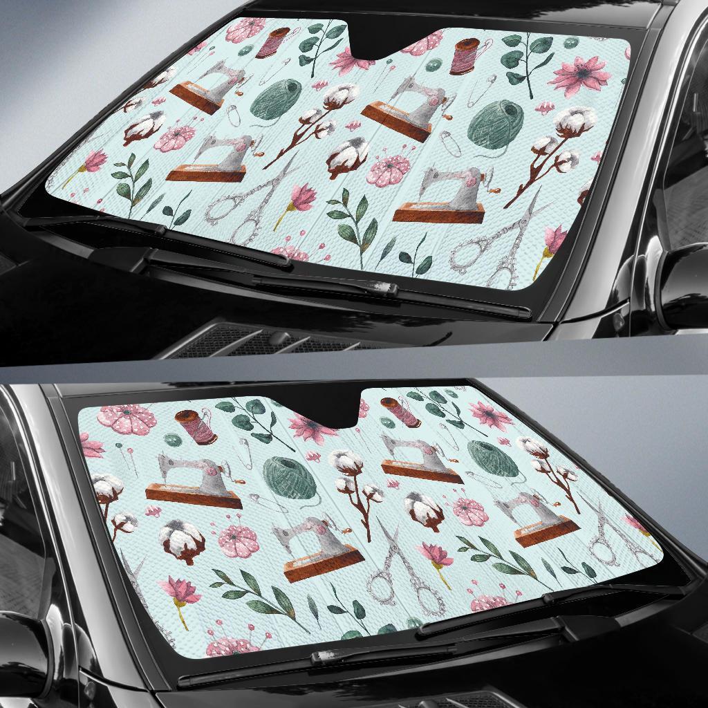 Sewing Pattern Print Car Sun Shade-grizzshop